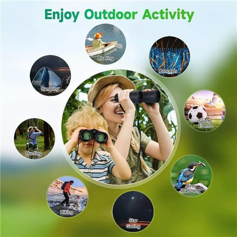 12x42 HD Binocular for Adult & Kids w/  Large view, Clear Low Light Night Vision